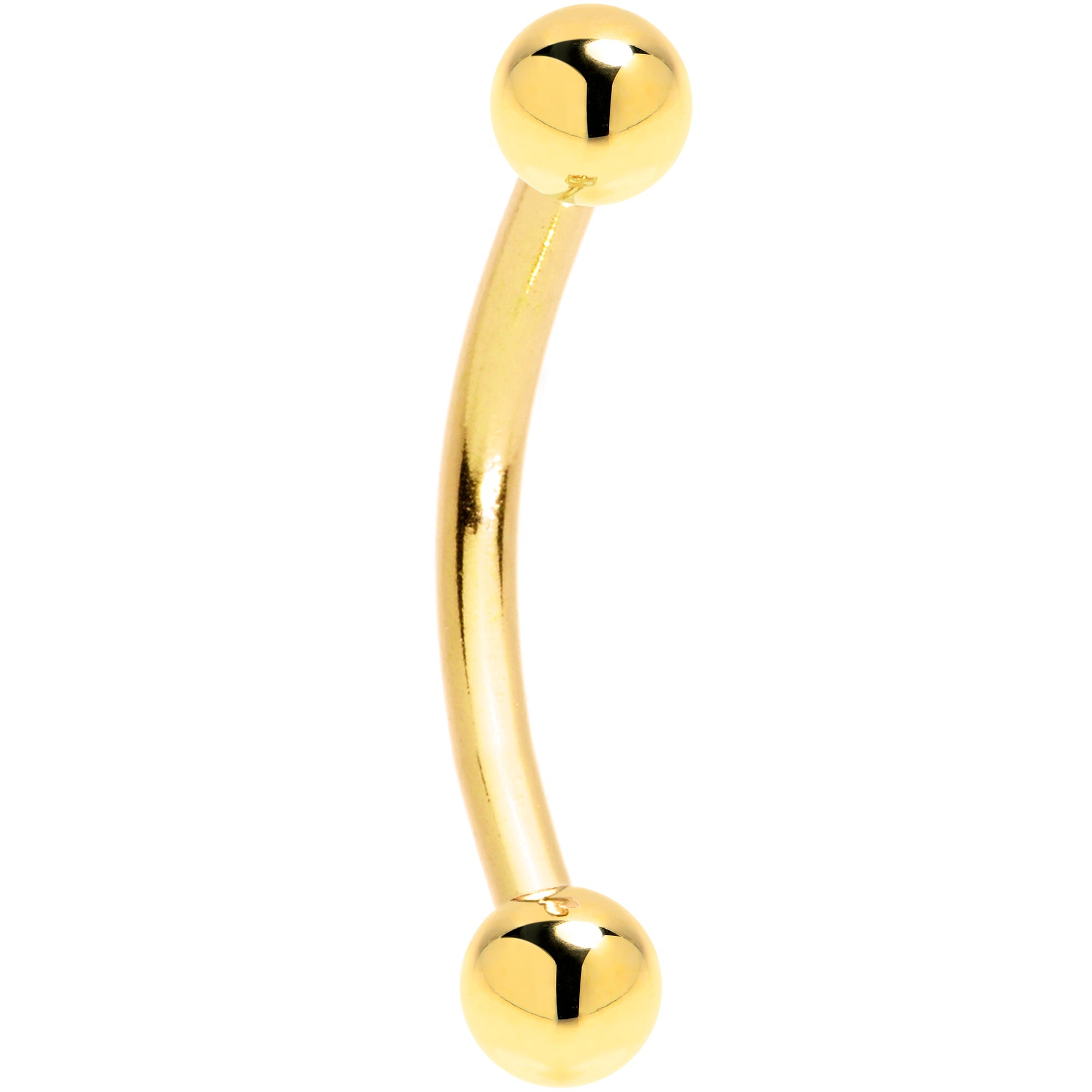 16G 3/8 Solid 14k Yellow Gold Curved Barbell