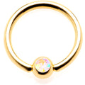 16G 5/16 Aurora Gem Gold Tone Anodized BCR Captive Ring