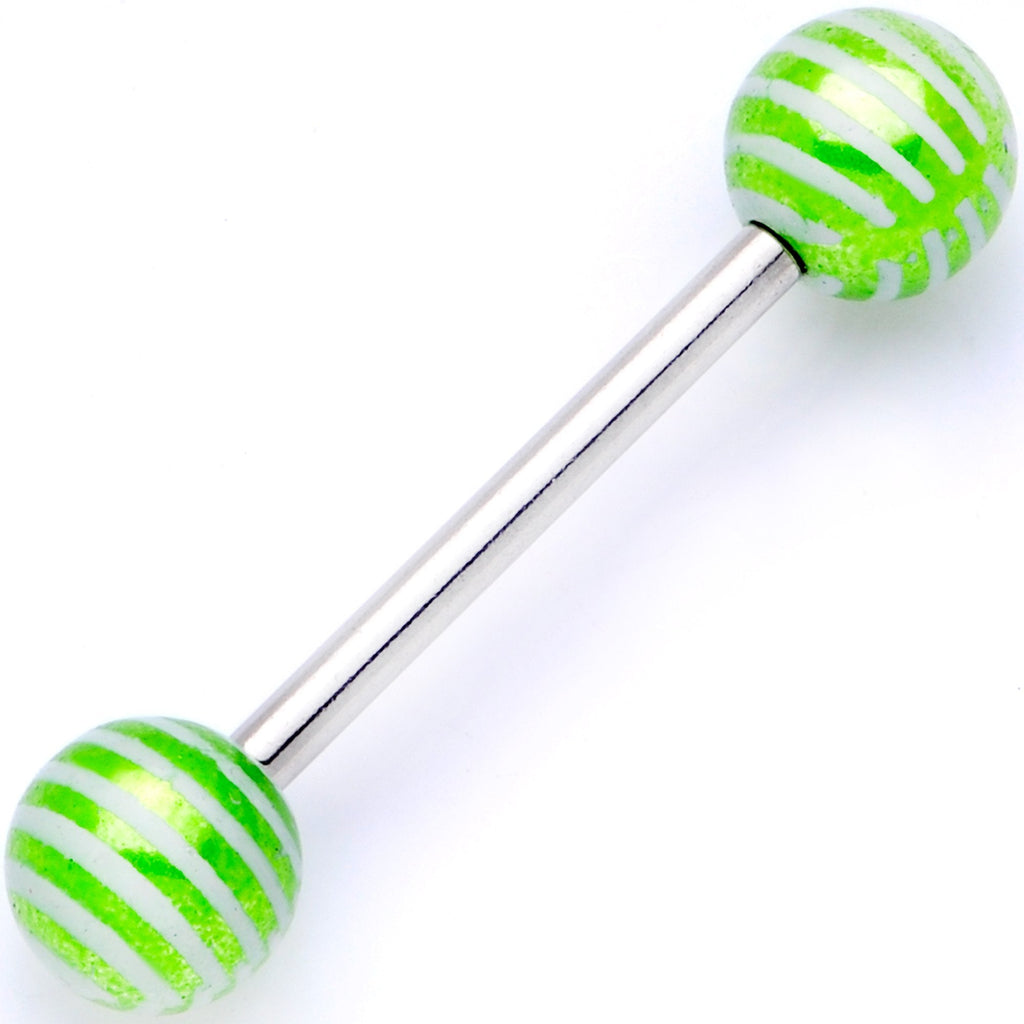 Pastel Stripes Party Barbell Tongue Ring Set of 4