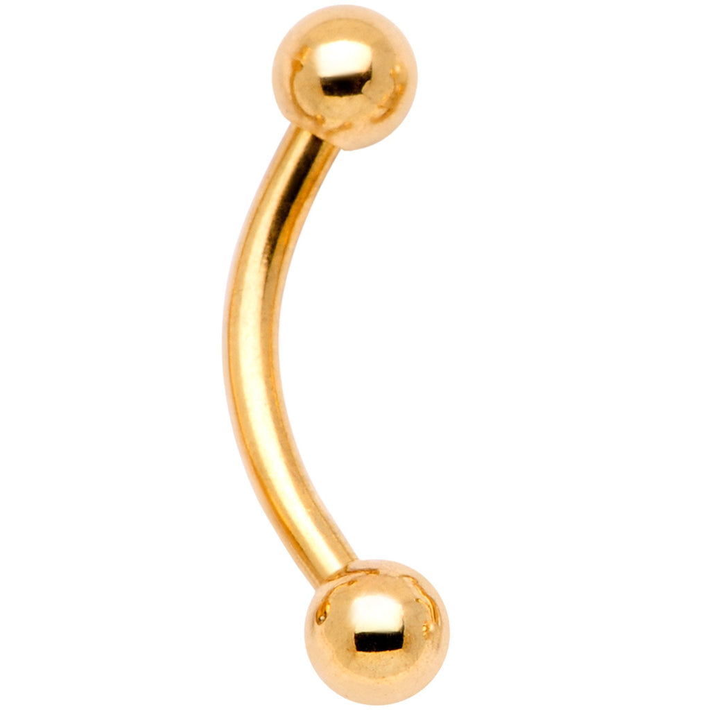 16G 5/16 Gem Golden Variety Curved Eyebrow Daith Rook Set of 4
