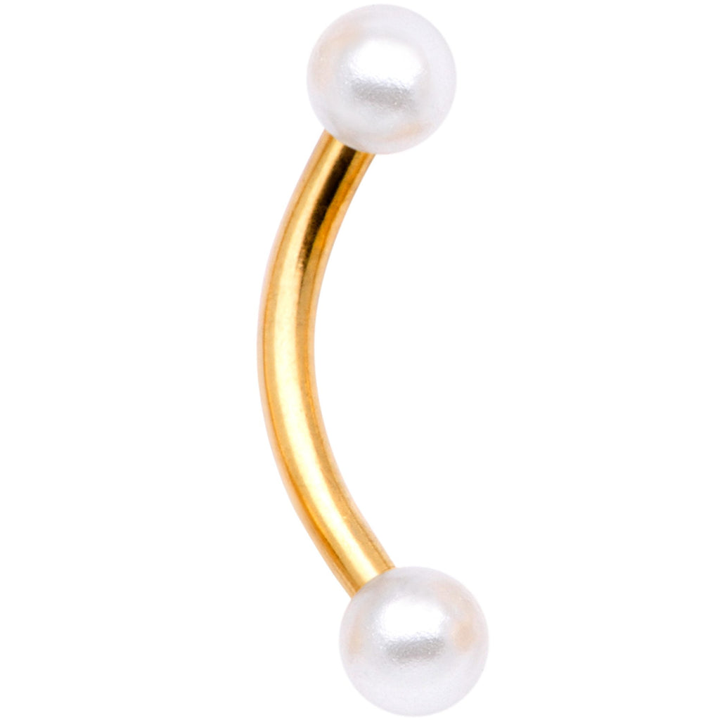 16G 5/16 Gem Golden Variety Curved Eyebrow Daith Rook Set of 4