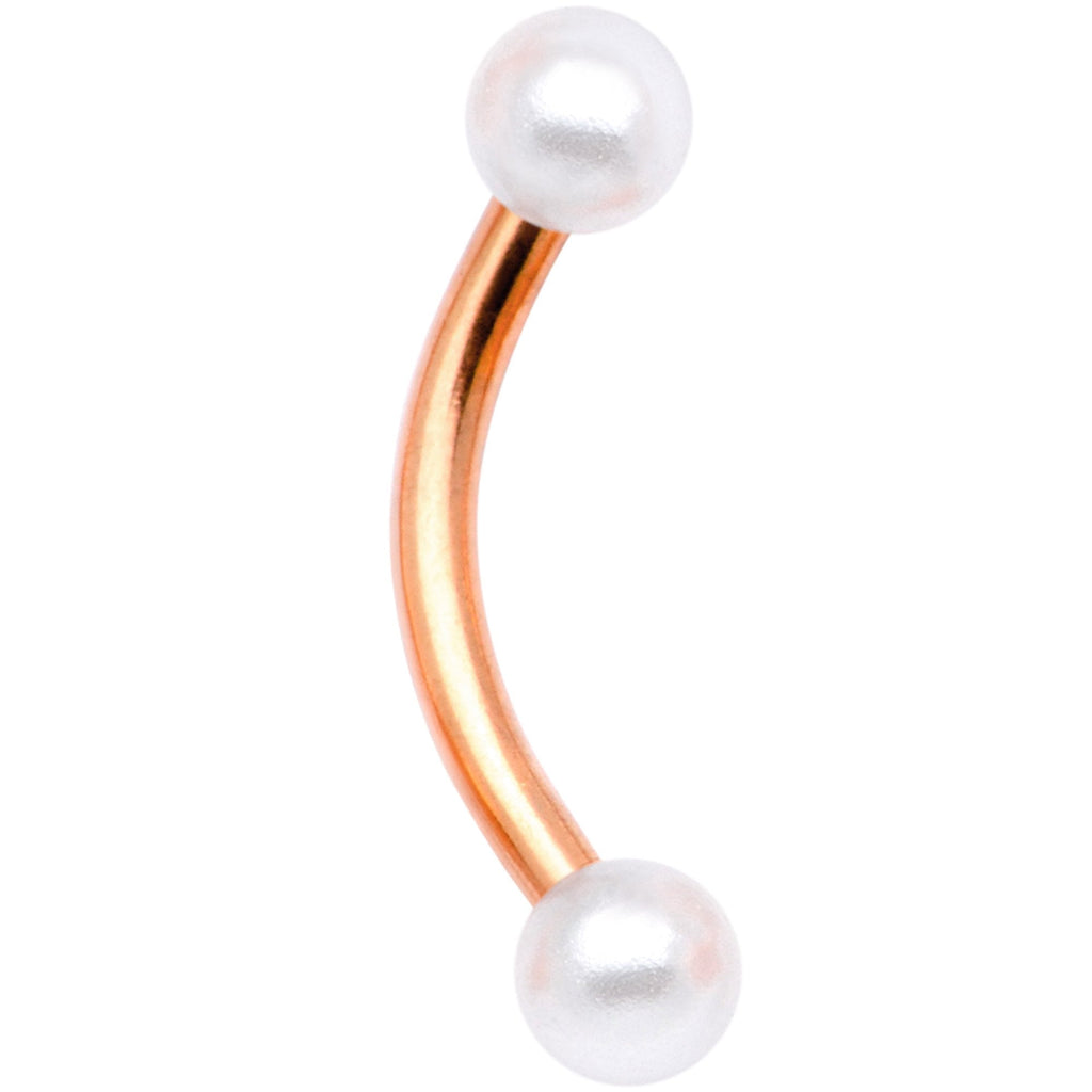 16G 5/16 Gem Rose Gold Tone Curved Eyebrow Daith Rook Set of 4