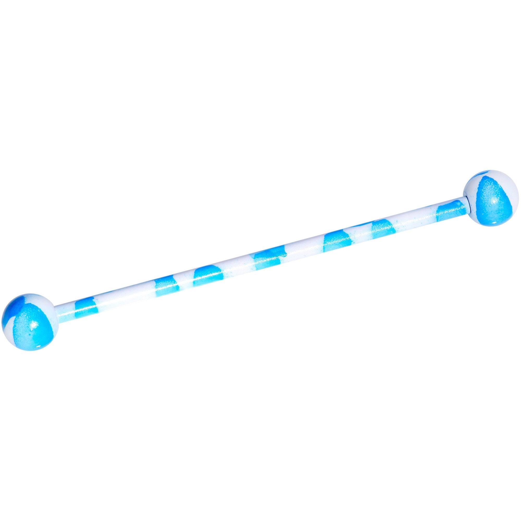 Blue White Cool Camouflage Industrial Barbell 38mm