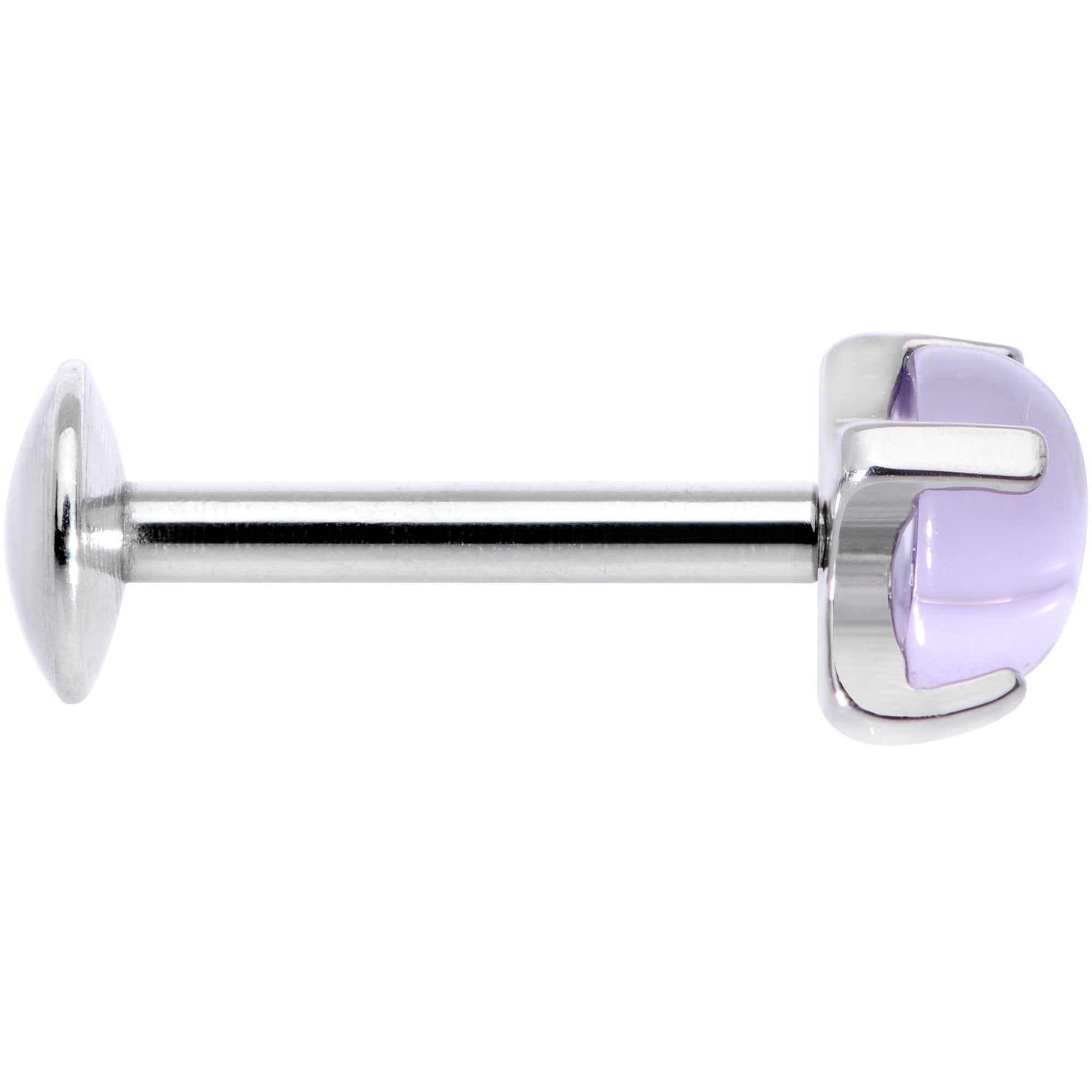 16G 5/16 Pink Amethyst Internally Threaded Labret Monroe Tragus