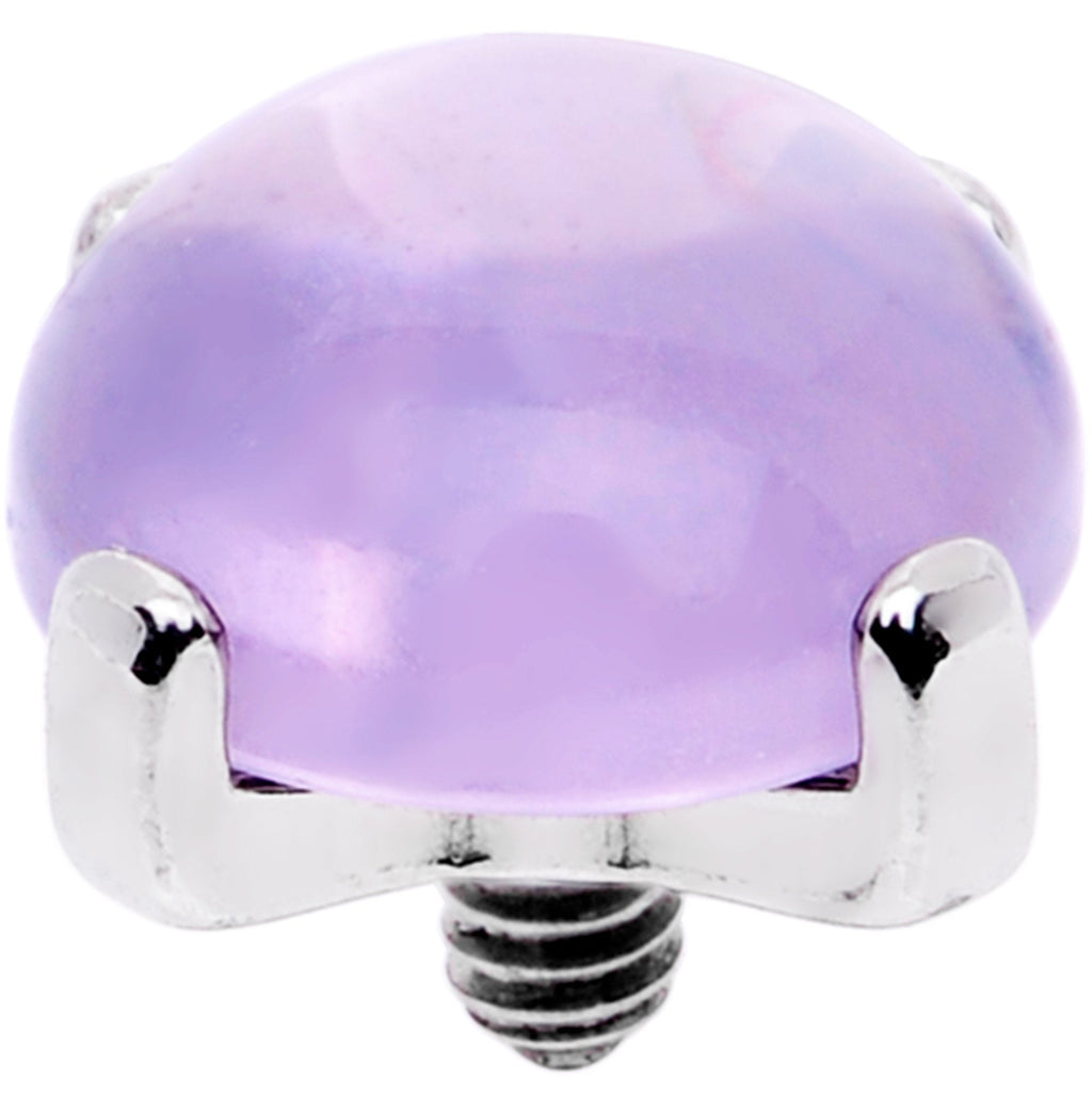 14G Natural Purple Amethyst Externally Threaded Dermal Anchor Top