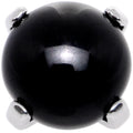 14G Natural Black Agate Externally Threaded Dermal Anchor Top