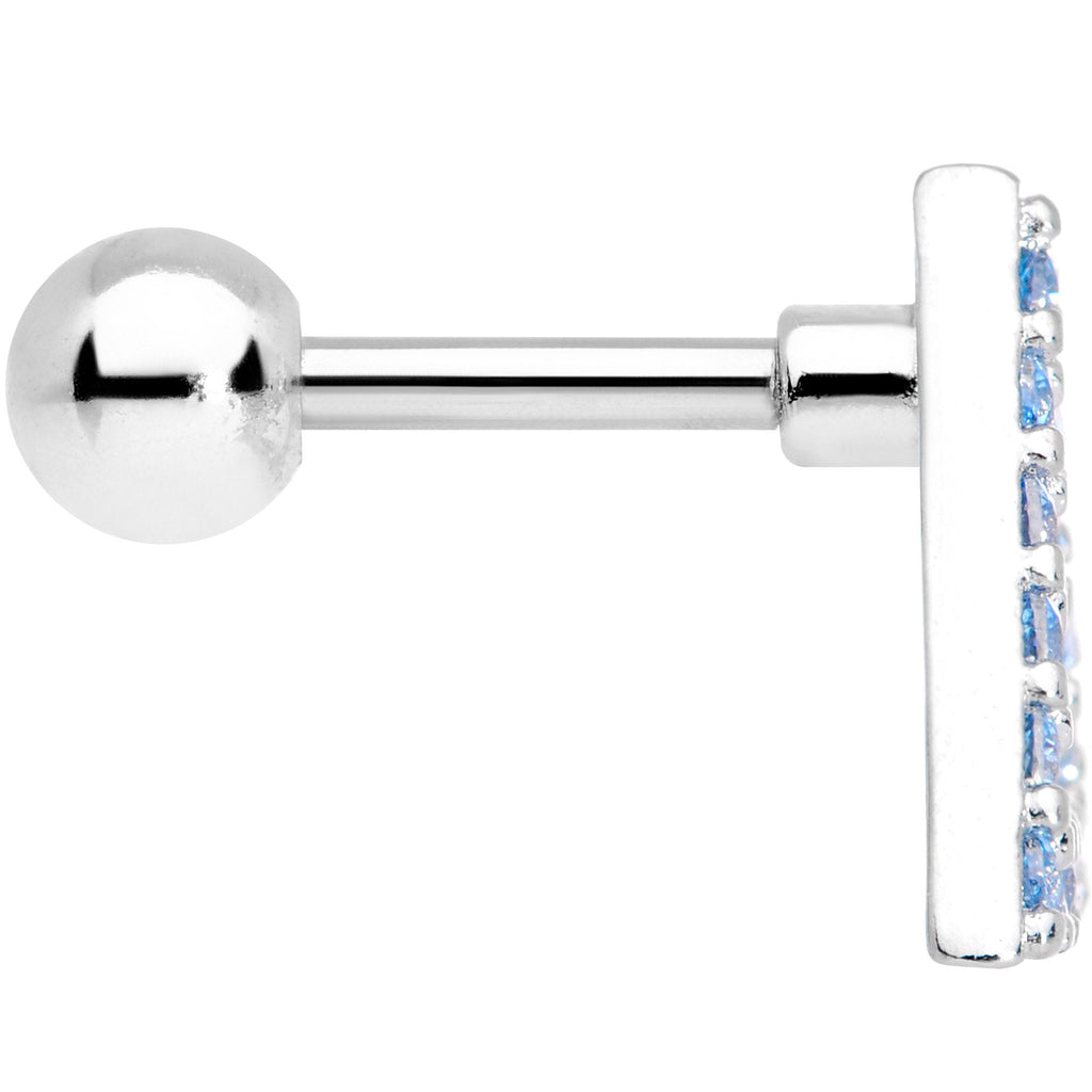 16G 1/4 Aqua Gem Triangle Cartilage Tragus
