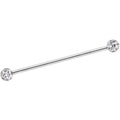 14G Clear Gem Cluster End Straight Industrial Barbell 38mm