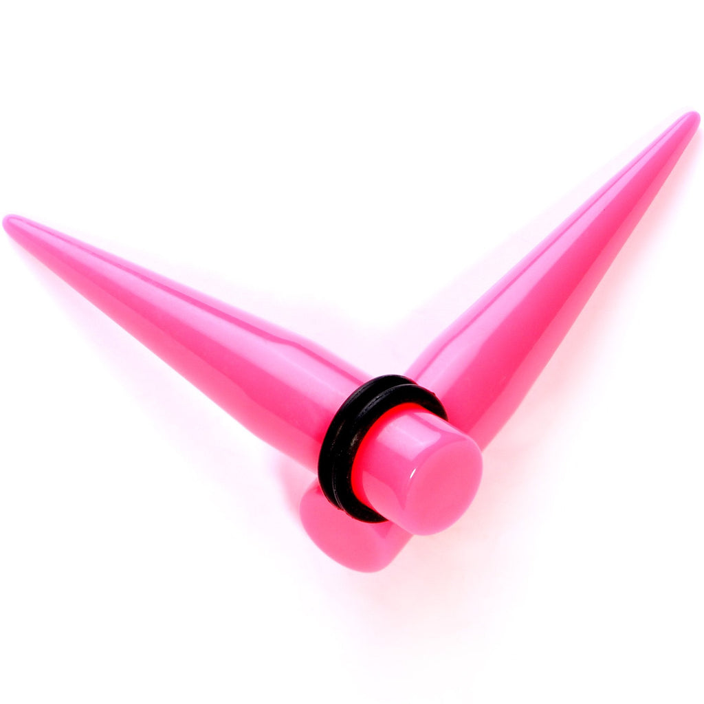 Flirty Fuchsia Lightweight Pink Acrylic Straight Taper Set 10mm to 18mm