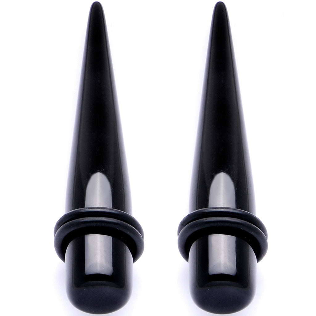 Lightweight Black Acrylic Straight Taper Set 10mm to 25mm
