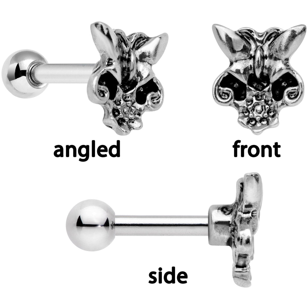 16G 1/4 Blue Gem Spring Black Cartilage Tragus Earring Set of 3