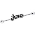14G The Open Road Motorcycle Industrial Barbell 38mm