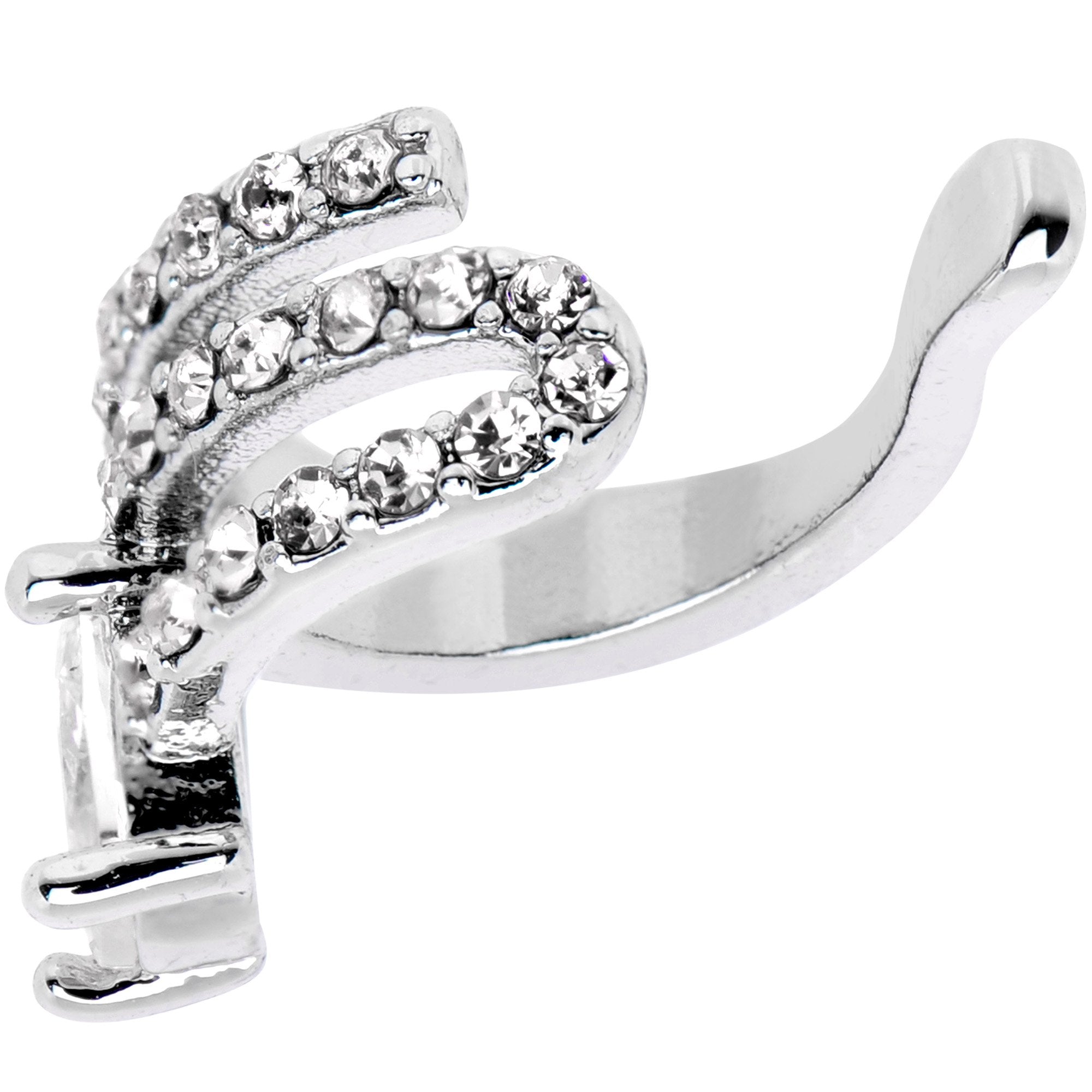 Clear Gem All Of The Bling None Of The Commitment Non Pierced Ear Cuff