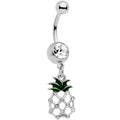 Clear Gem Tropical Treat Pineapple Dangle Belly Ring