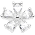 14G Clear CZ Gem Beautiful Bloom Dermal Anchor Top