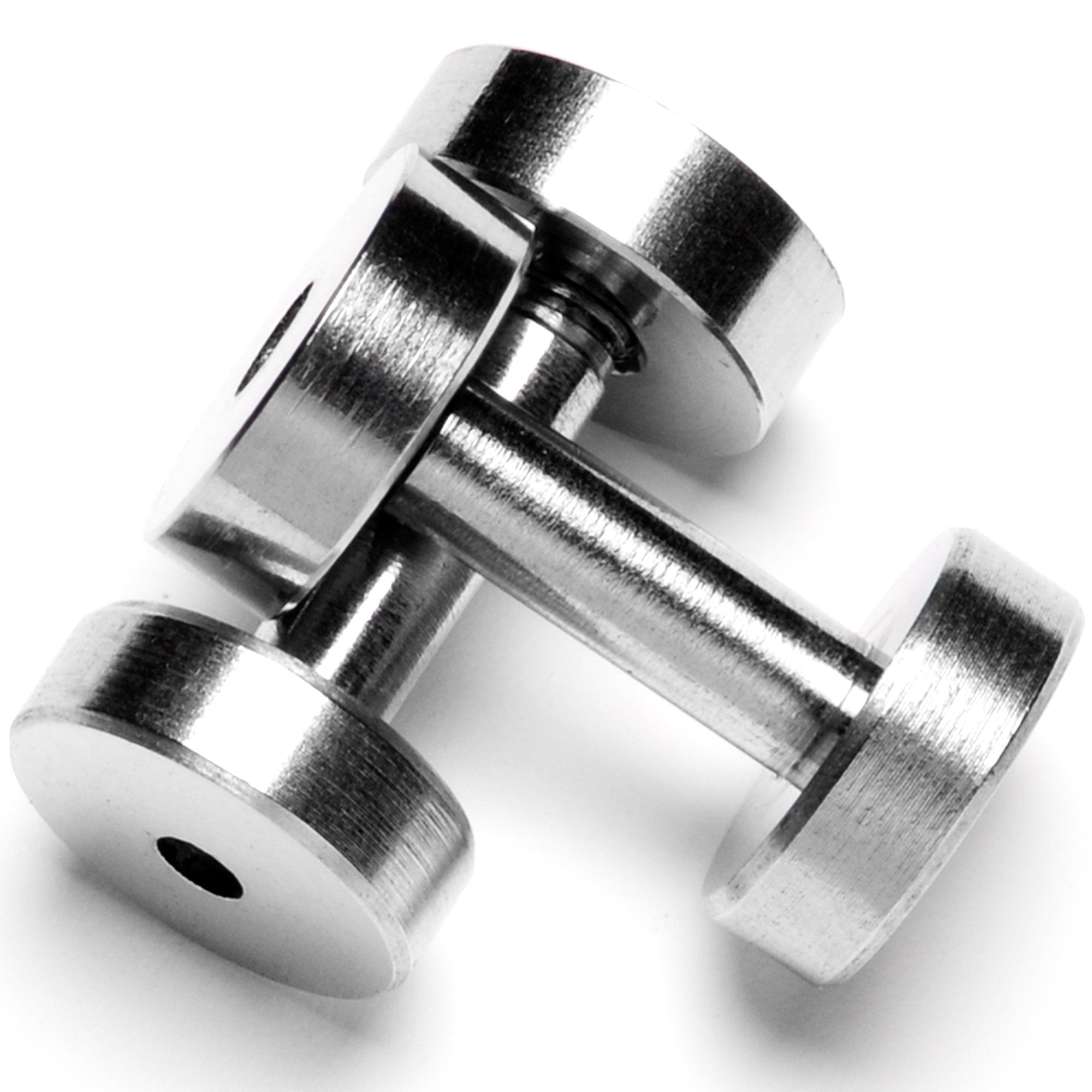 2G Steel Double Flare Screw Fit Tunnel Plug Set