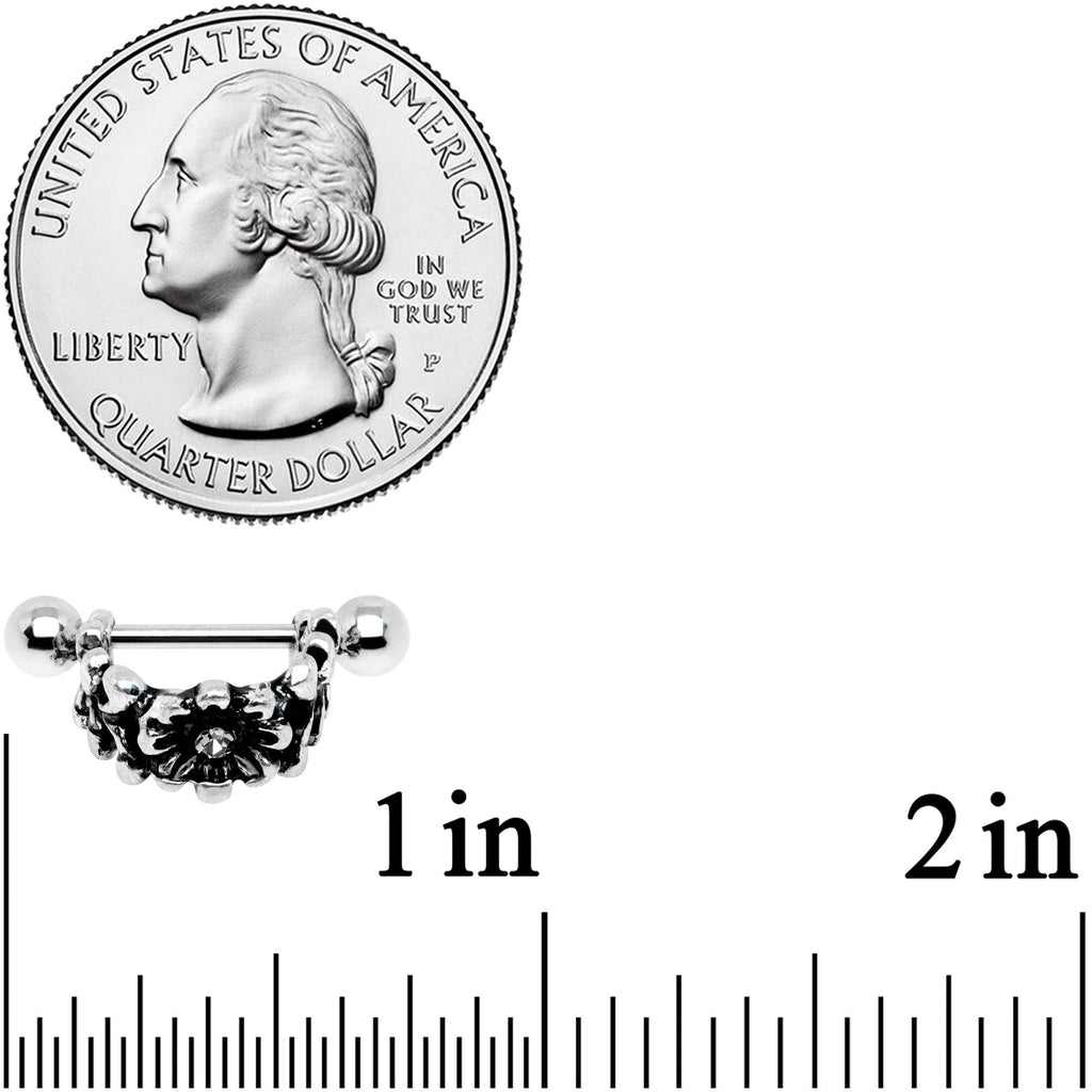 16G 3/8 Clear Gem Floral Wreath Cuff Cartilage Earring