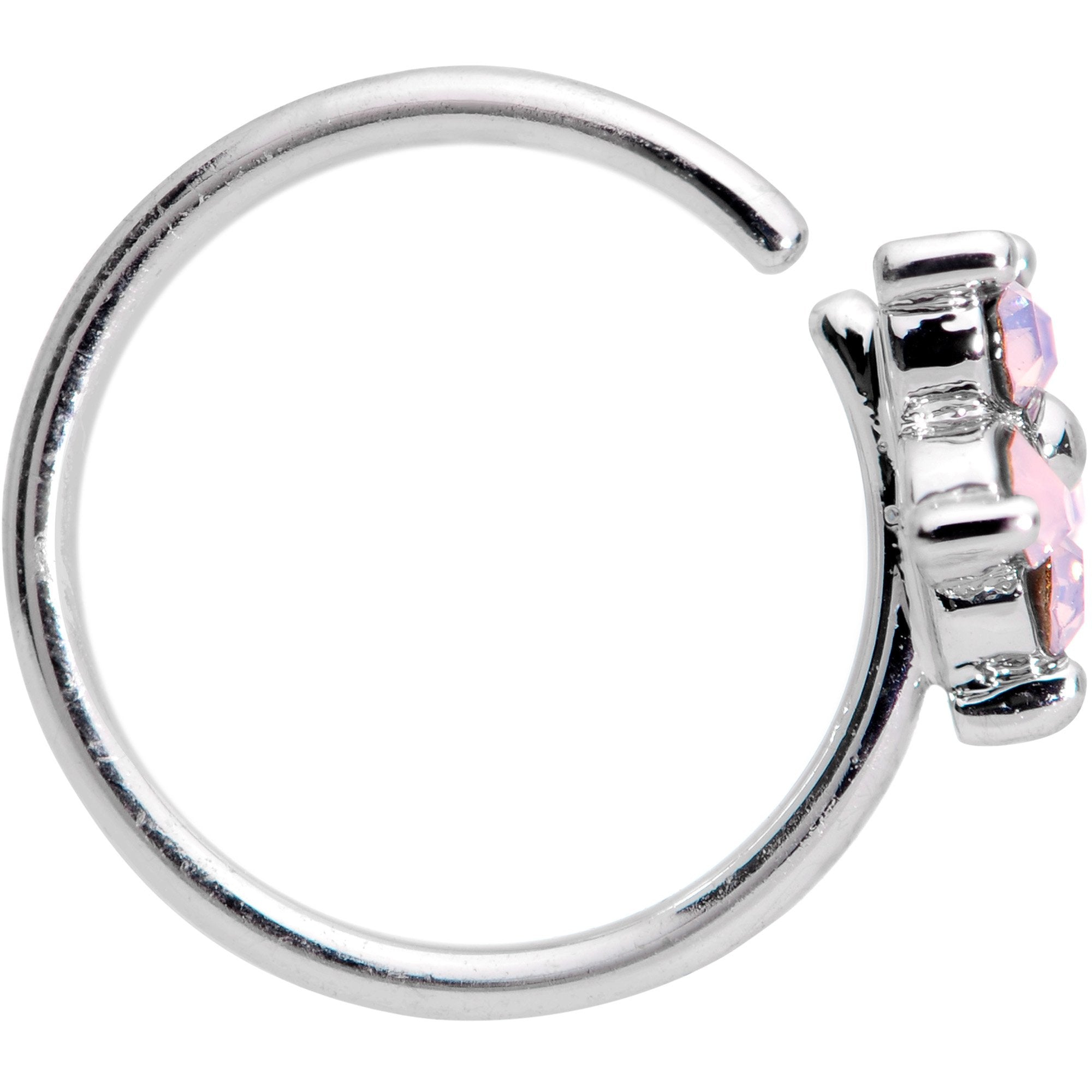 20G 5/16 Pink Faux Opal Flower Seamless Circular Ring