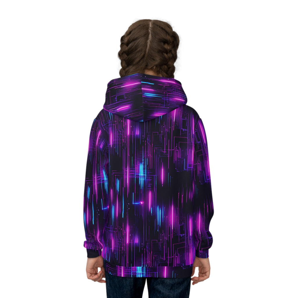 Cyberpunk Rays Hoodie for Kids