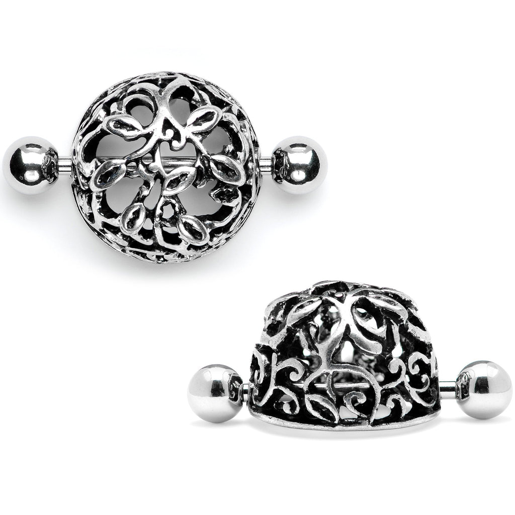 14G 9/16 Framework Twining Vines Nipple Shield Set