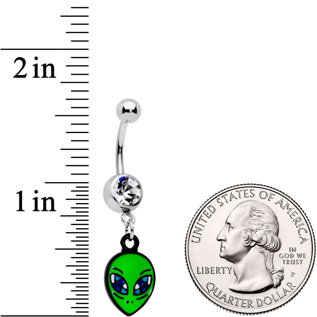 Clear Gem Vivid Invader From Beyond Belly Ring Dangle