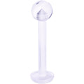14G 1/2 Clear Flexible Bioplast Straight Barbell Retainer