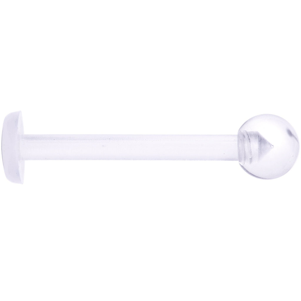 14G 9/16 Clear Flexible Bioplast Straight Barbell Retainer