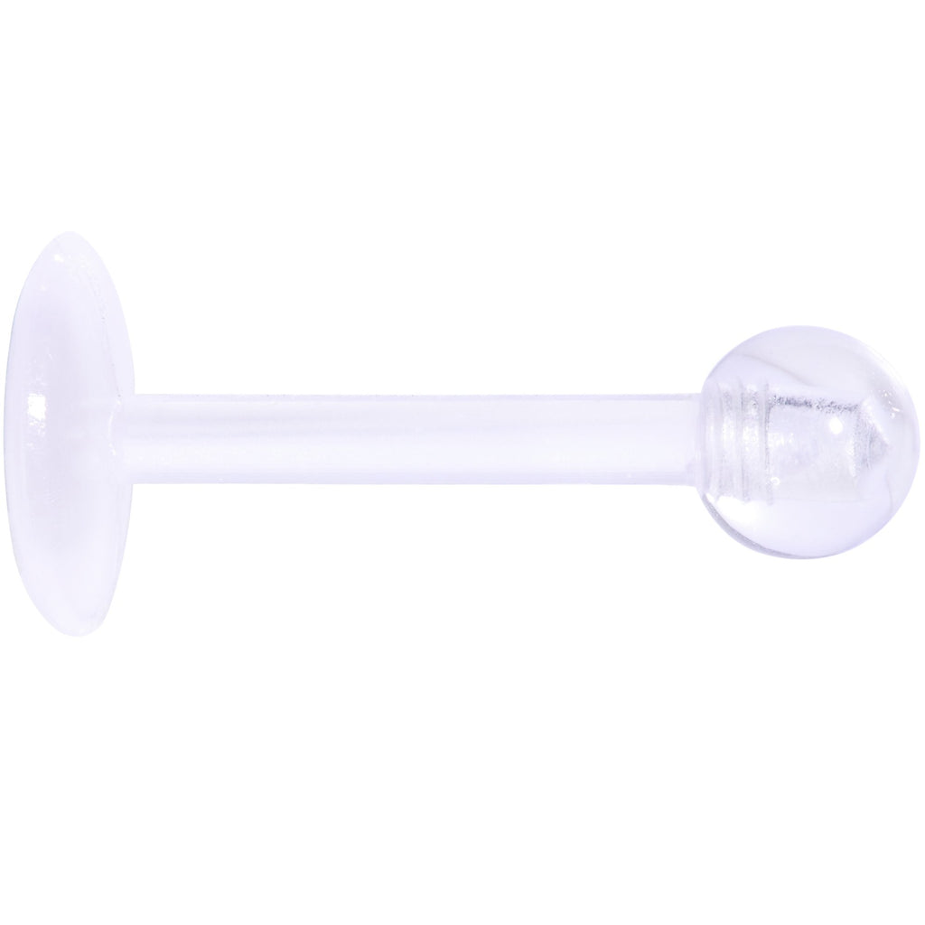 16G 5/16 Clear Flexible Bioplast Labret Monroe Tragus Retainer