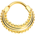 16G 3/8 Gold Tone Delicate Dots Hinged Septum Ring