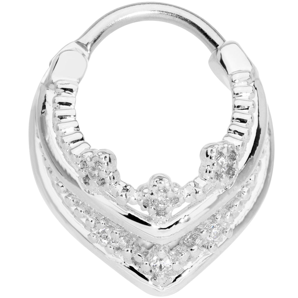 16G 3/8 Pretty Princess Hinged Septum Ring
