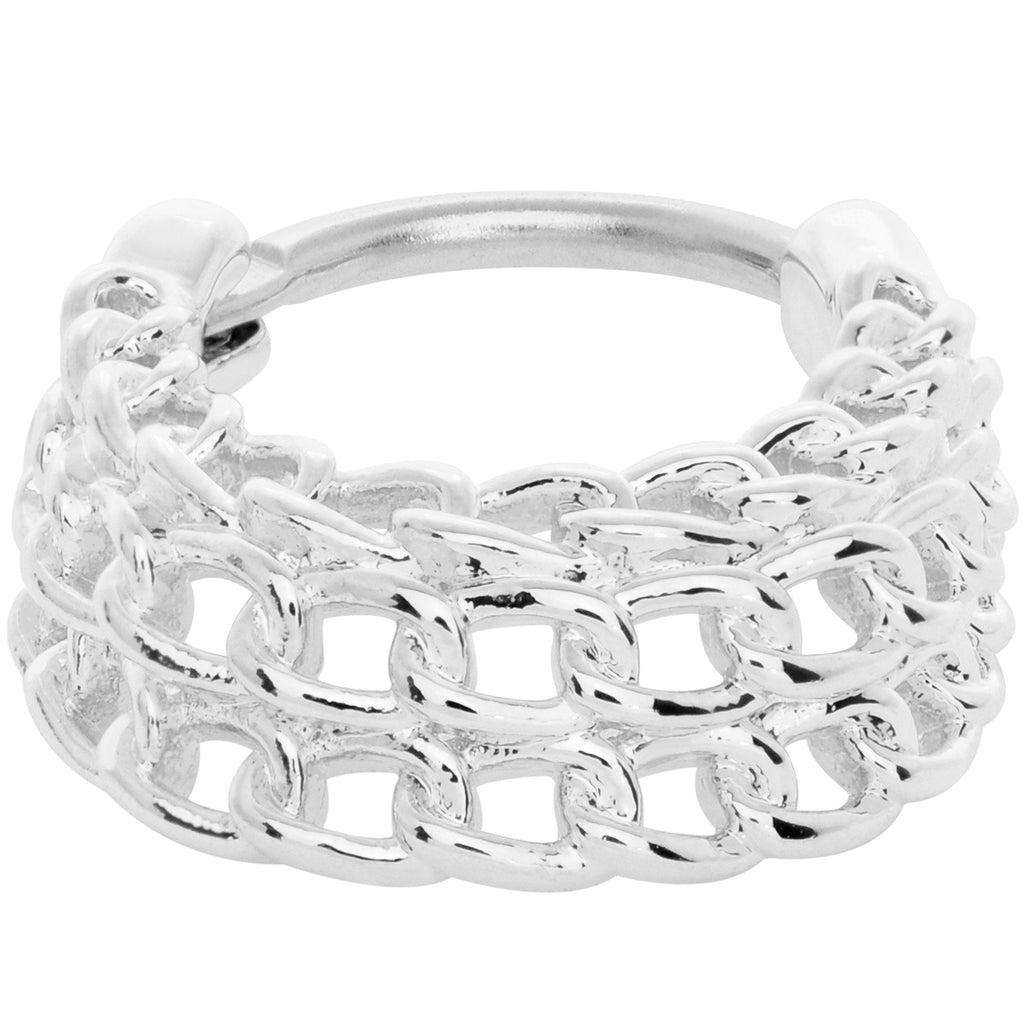 16G 3/8 Triple Chain Hinged Septum Ring
