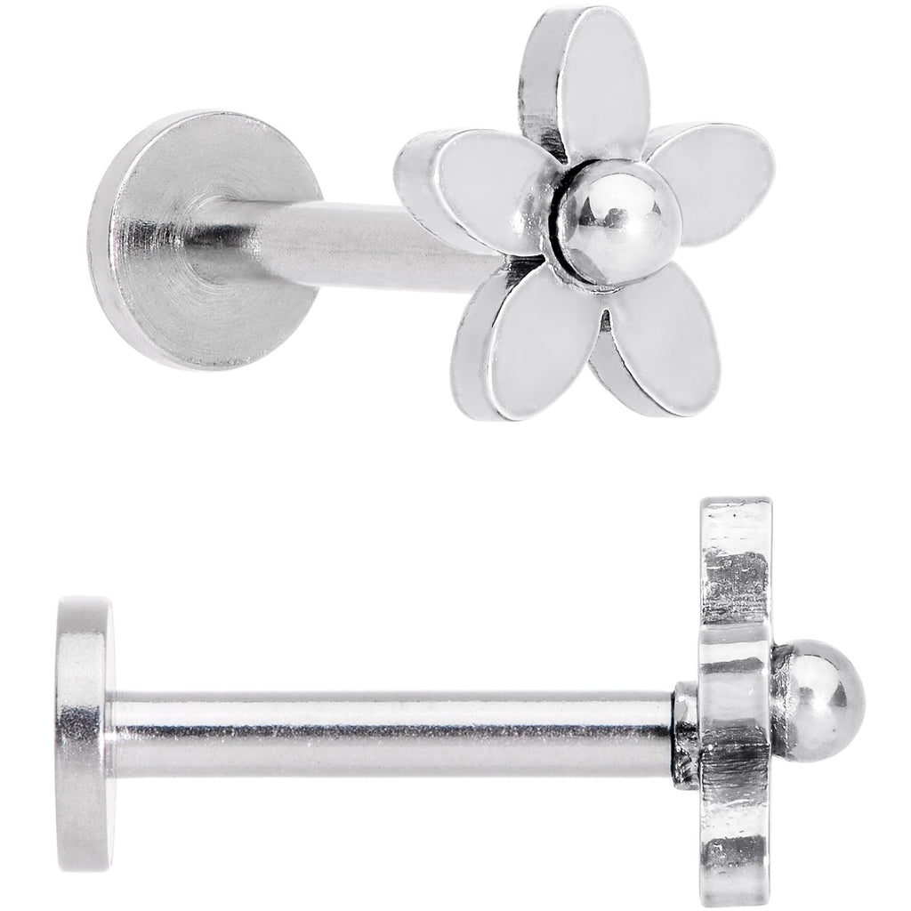 16G 5/16 Multicolor Internally Threaded Flower Labret Set of 4