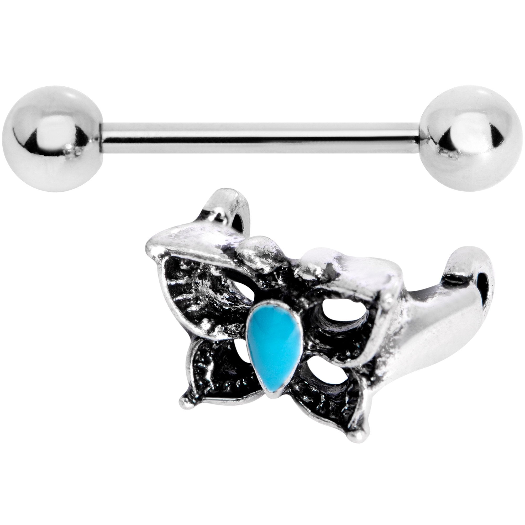 16G 1/2 Faux Turquoise Butterfly Cartilage Cuff
