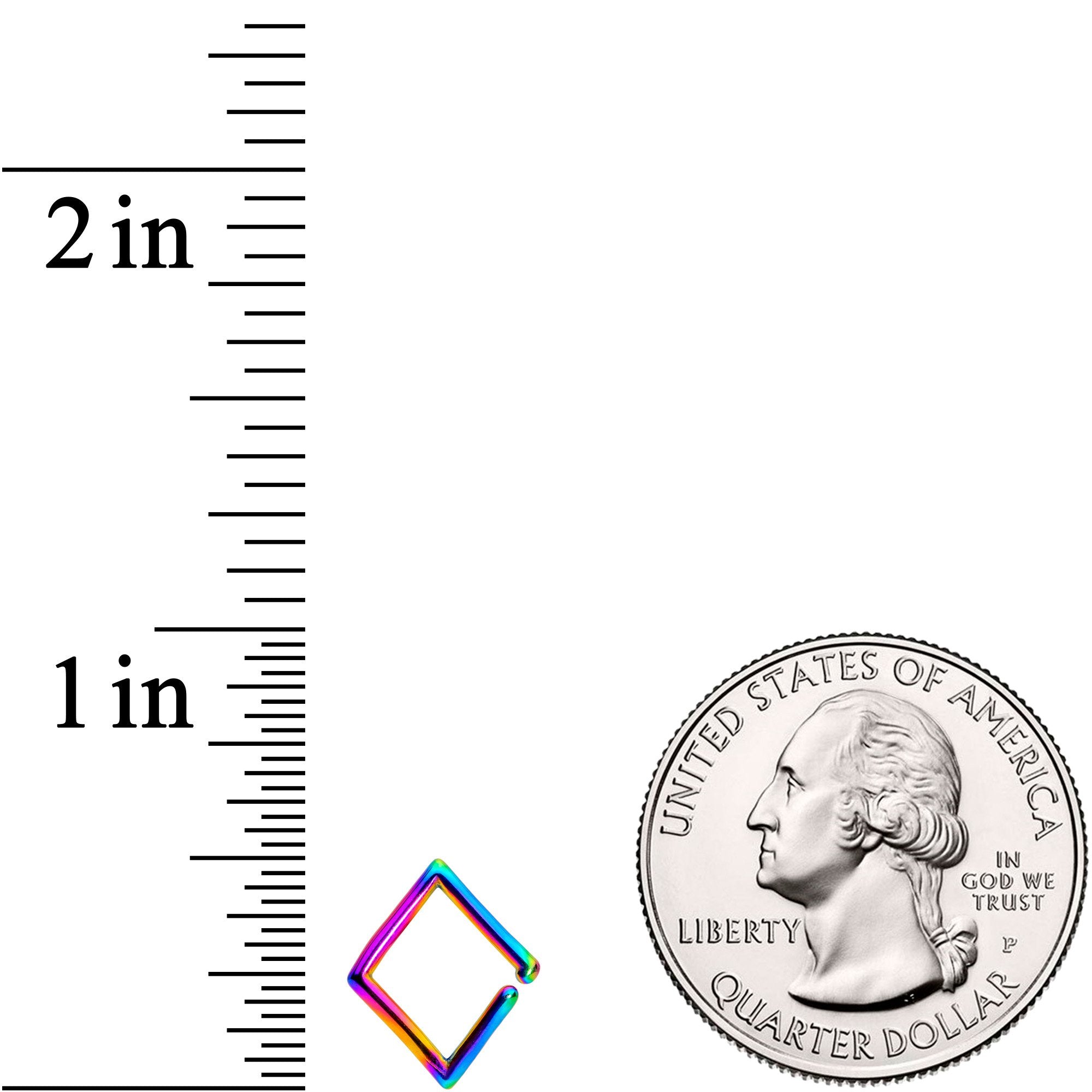 16G Rainbow Rhombus Closure Ring