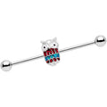 14G Happy Holiday Hoot Owl Industrial Barbell 38mm