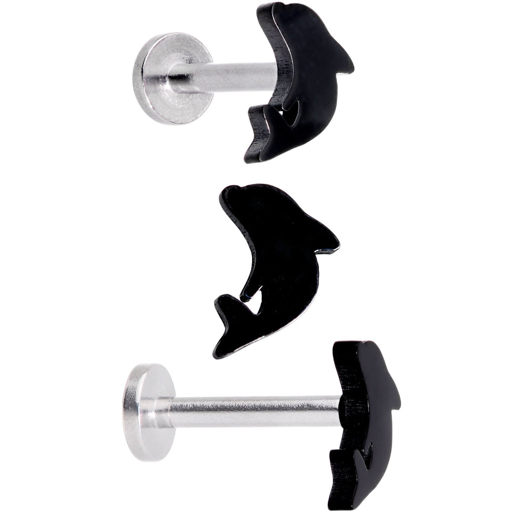 16G 5/16 Leaping Dolphins Labret Monroe Tragus Set of 4