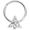 16G 3/8 Clear CZ Gem Triquetra Hinged Segment Ring