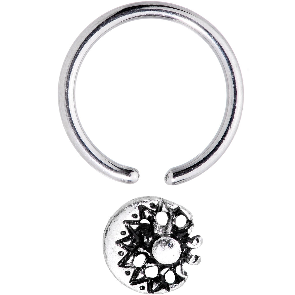 16G 3/8 Moon Cradling the Sun BCR Captive Ring