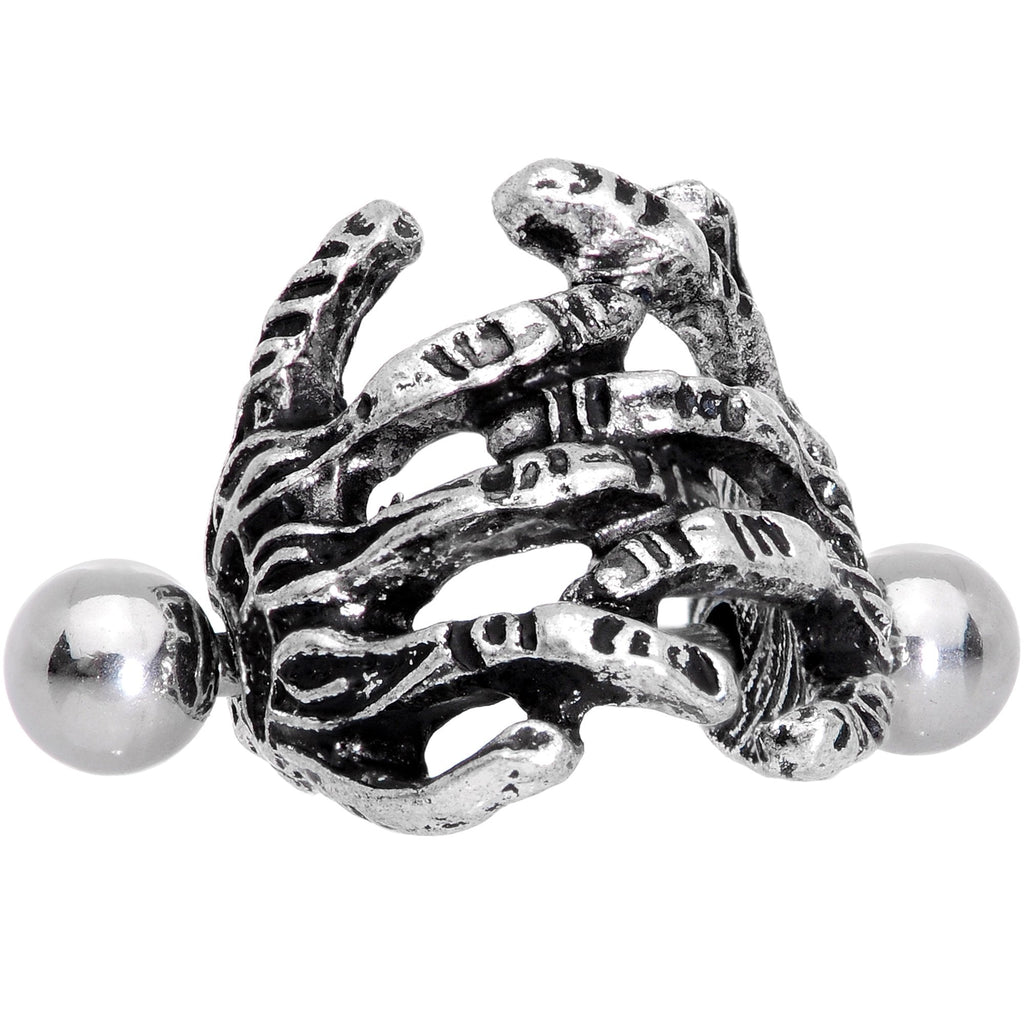 16G 7/16 Scary Halloween Skeleton Hands Cartilage Cuff