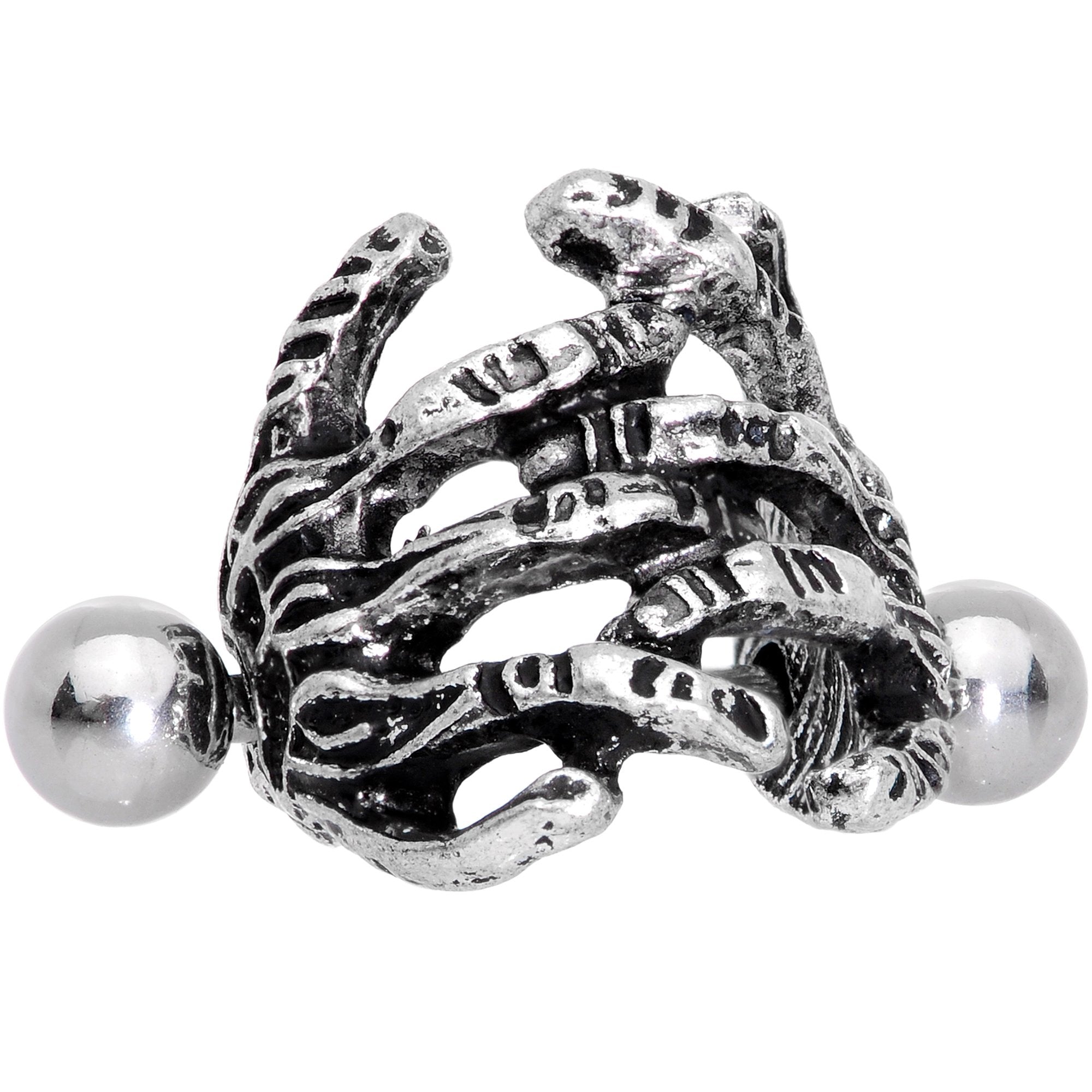 16G 7/16 Scary Halloween Skeleton Hands Cartilage Cuff