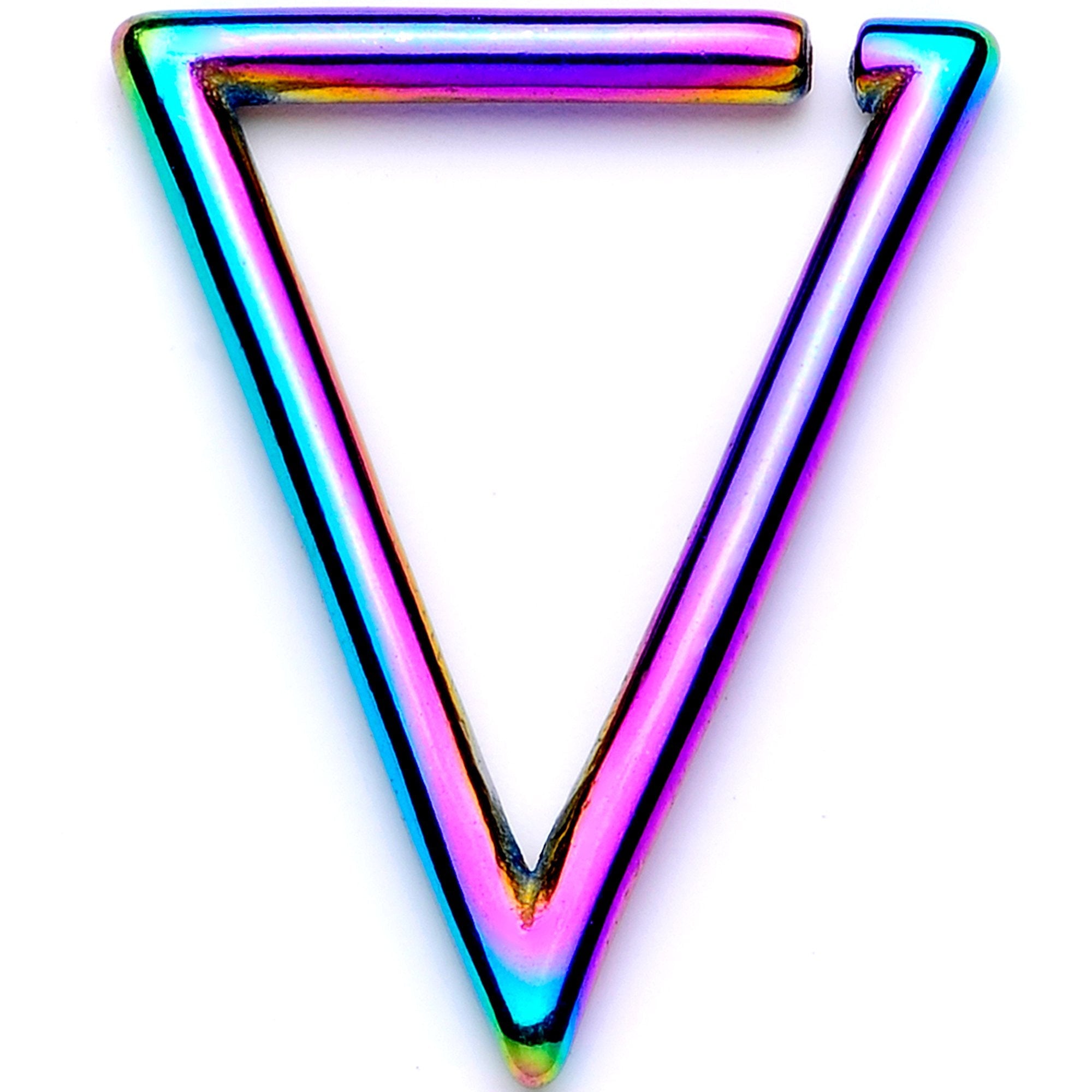 16G 5/16 Rainbow Geometric Triangle Closure Ring