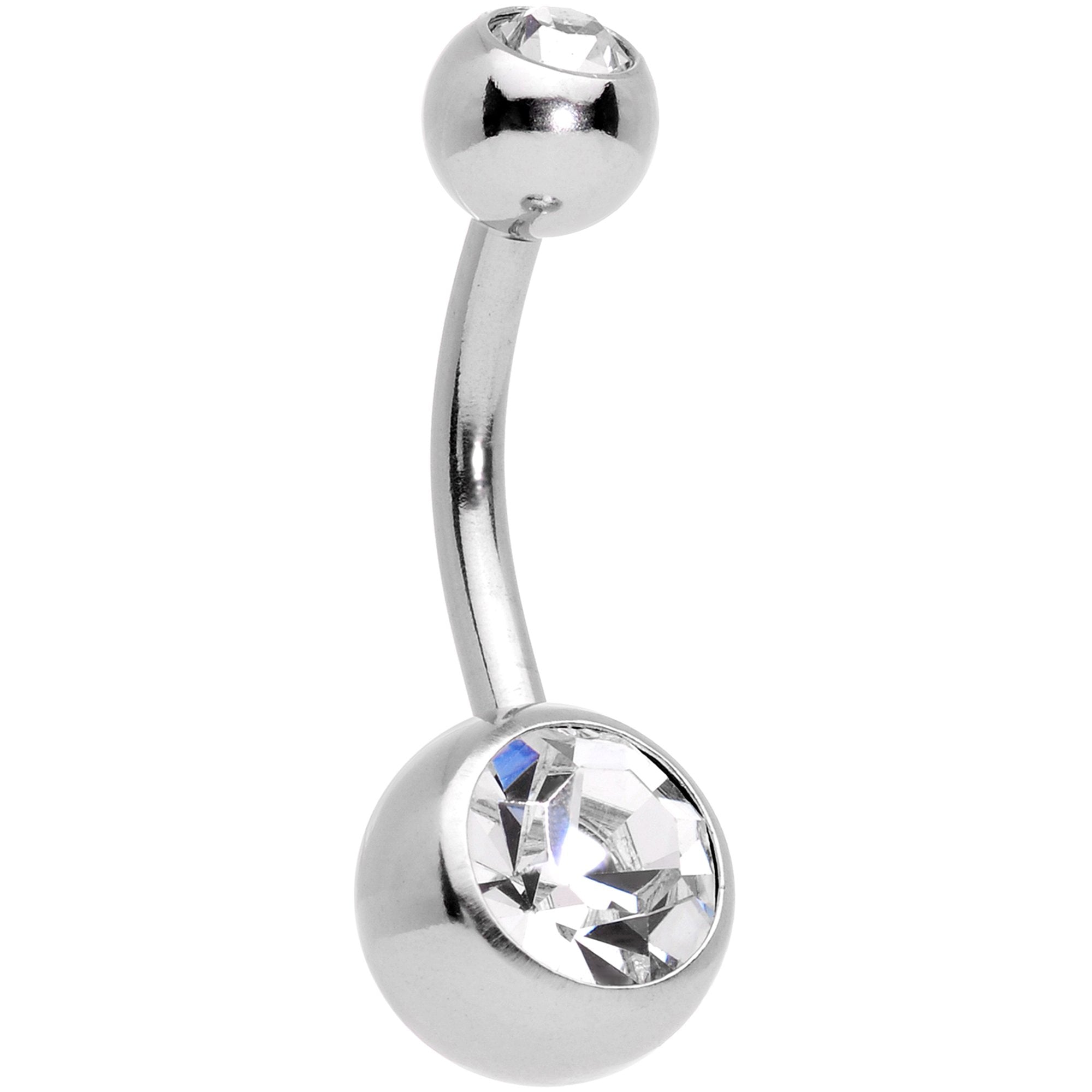 Clear Gem Blue Faux Druzy Rose Gold Tone Belly Ring Set of 4