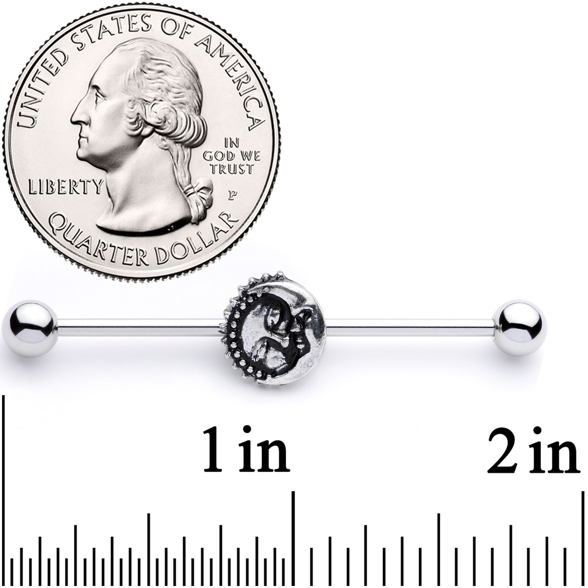14G Celestial Embrace Industrial Barbell 38mm