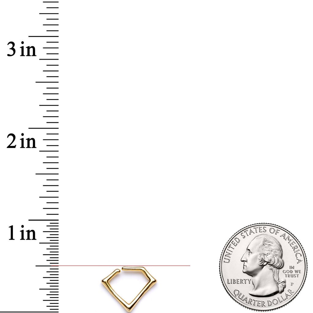 16G 5/16 Gold Tone Geometric Rhombus Closure Ring