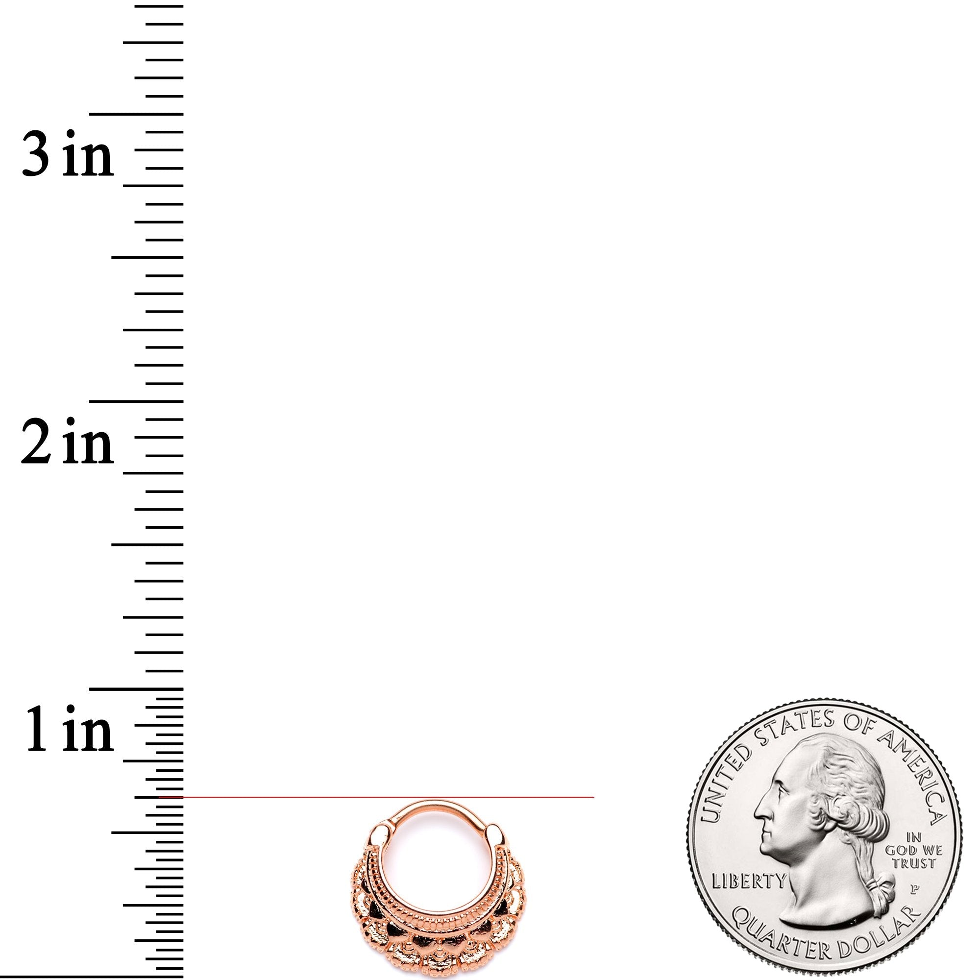 16G 3/8 Rose Gold Tone Always Elegant Septum Clicker