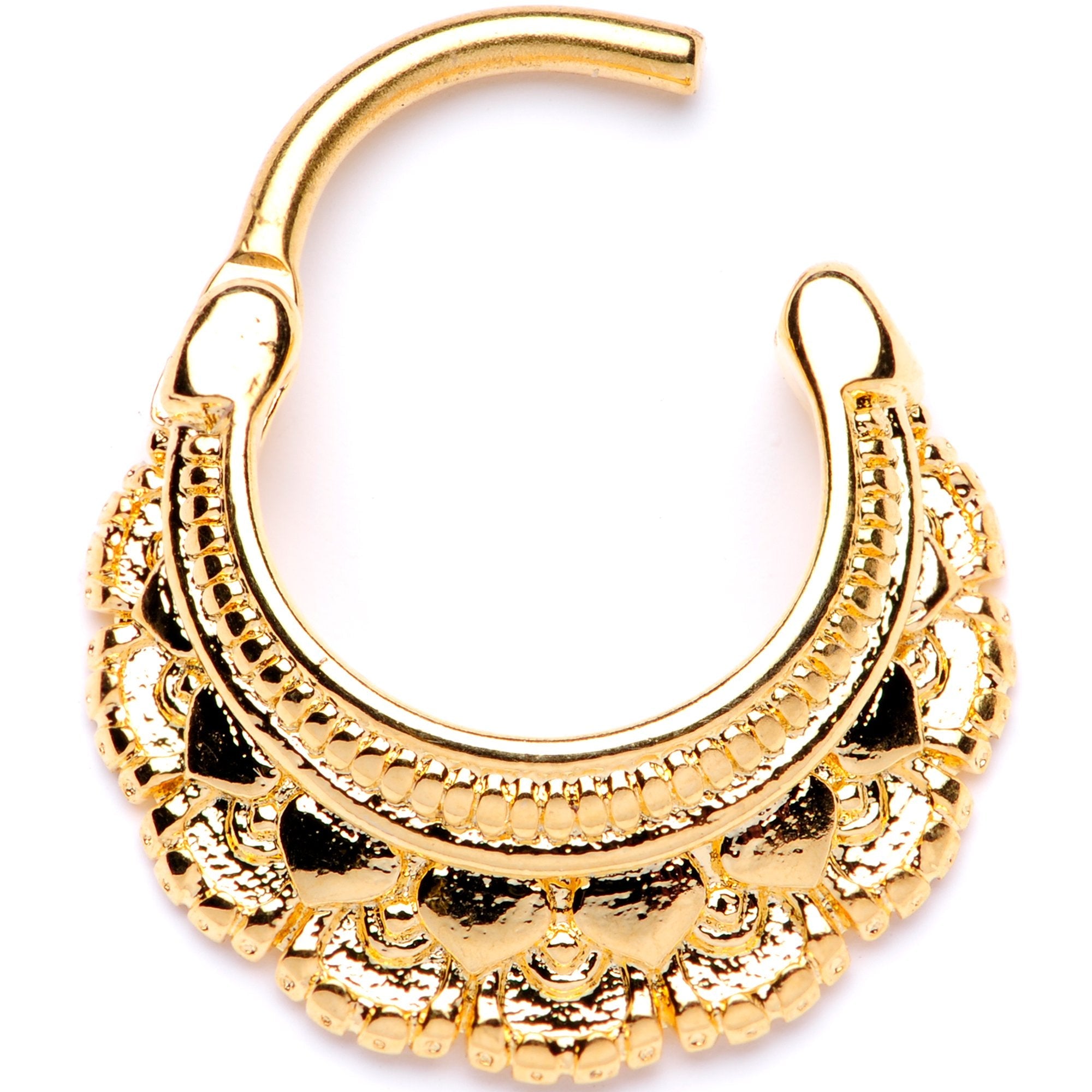 16G 3/8 Gold Tone Always Elegant Septum Clicker