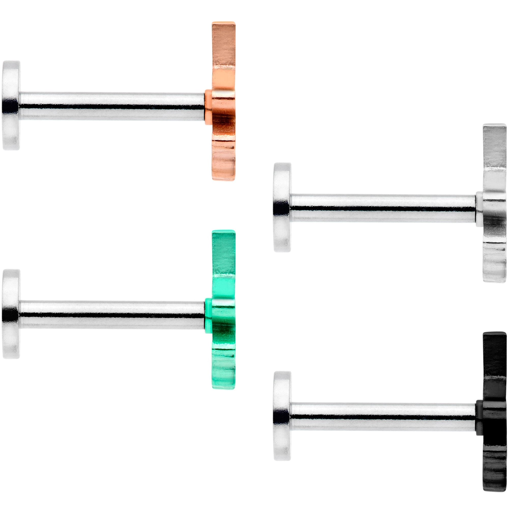 16G 5/16 Multicolor Unicorn Internally Threaded Labret Set of 4