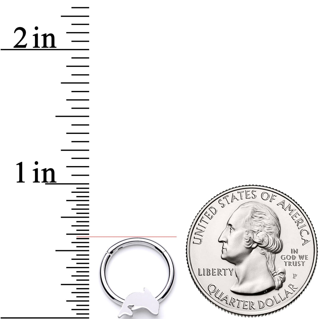 16G 3/8 Leaping Dolphin Hinged Segment Ring