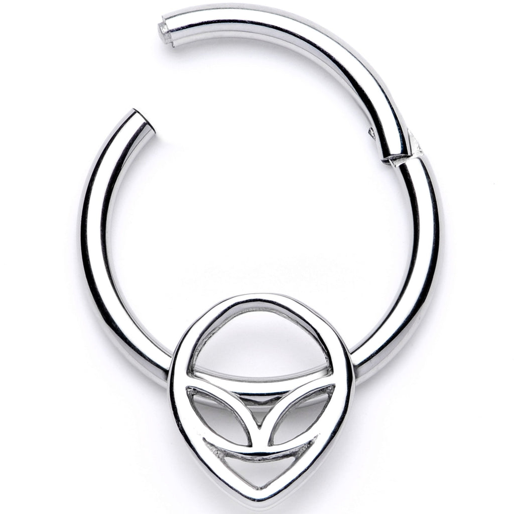 16G 3/8 Happy Smiling Alien Hinged Segment Ring