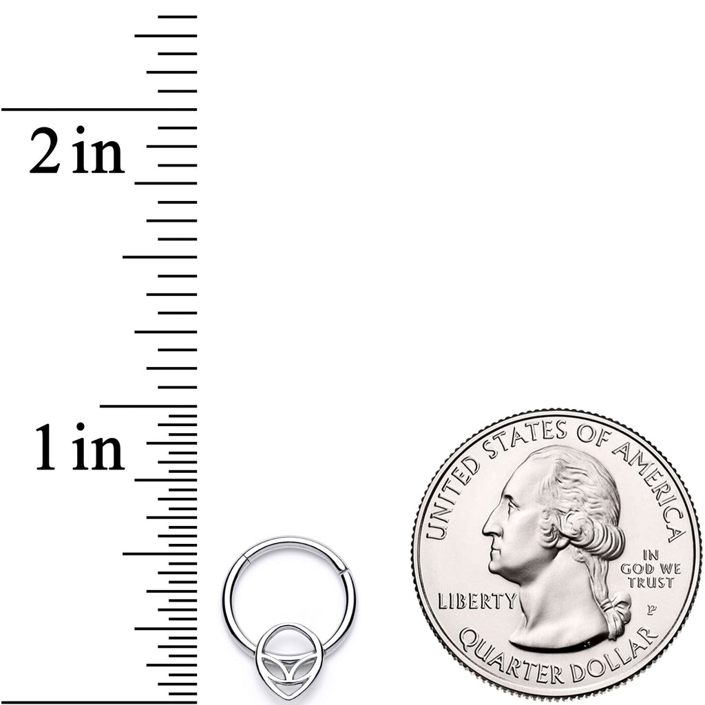 16G 3/8 Happy Smiling Alien Hinged Segment Ring